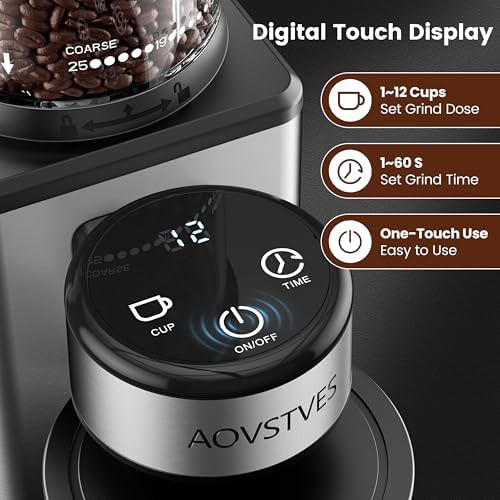 Conical burr espresso grinder with timer function — photo 3