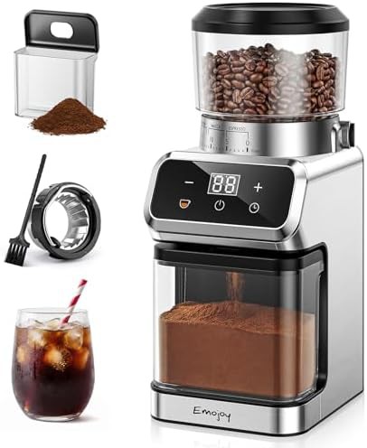 Electric conical burr grinder with touchscreen
