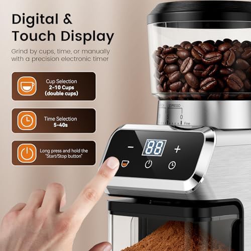 Electric conical burr grinder with touchscreen — photo 3