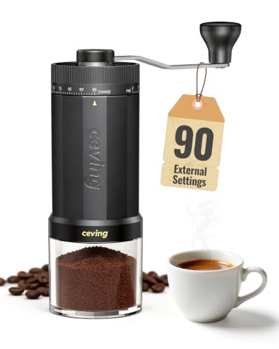 Manual Coffee Grinder with 90 External Settings
